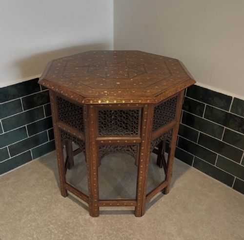 BRASS INLAID HOSHIARPUR TABLE - ADDITIONAL PHOTO 9
