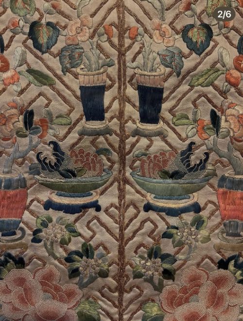 TWO CHINESE EMBROIDERED PANELS - ADDITIONAL PHOTO 1