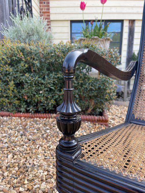 NINETEENTH CENTURY EBONY ARMCHAIR - ADDITIONAL PHOTO 5