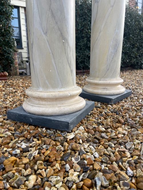 PAIR OF PAINTED PLASTER PEDESTALS - ADDITIONAL PHOTO 2