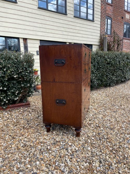 NEAT SIZED MAHOGANY CAMPAIGN CHEST - ADDITIONAL PHOTO 7