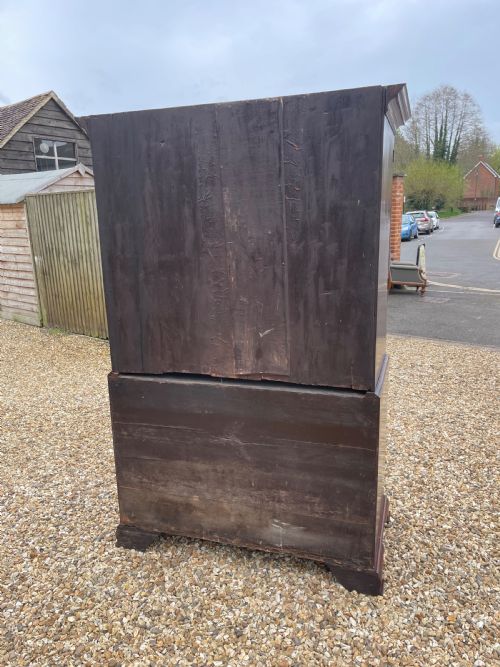 GEORGIAN MAHOGANY SECRETAIRE PRESS CUPBOARD - ADDITIONAL PHOTO 11