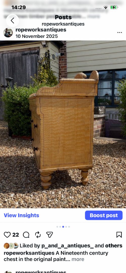 VICTORIAN CHEST IN ORIGINAL PAINT - ADDITIONAL PHOTO 3