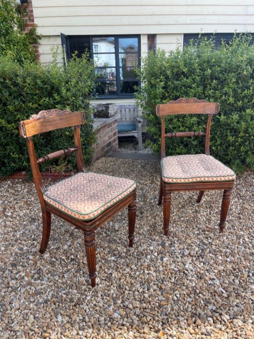 PAIR OF REGENCY SIMULATED ROSEWOOD CHAIRS