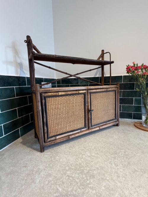 Victorian Bamboo Wall Cupboard