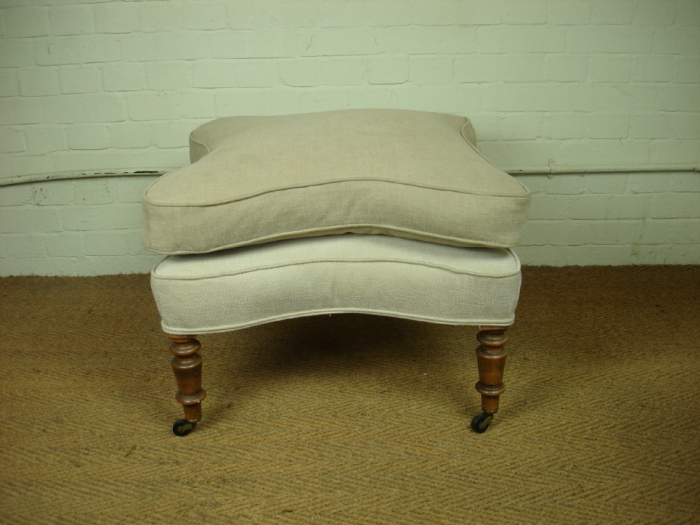 Large shaped upholstered stool
