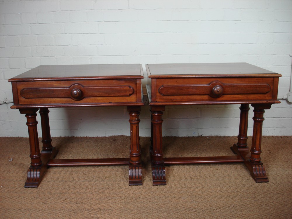 Pair of mahogany lamp tables