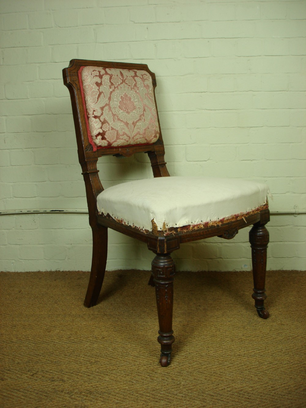 Set of six Victorian oak chairs