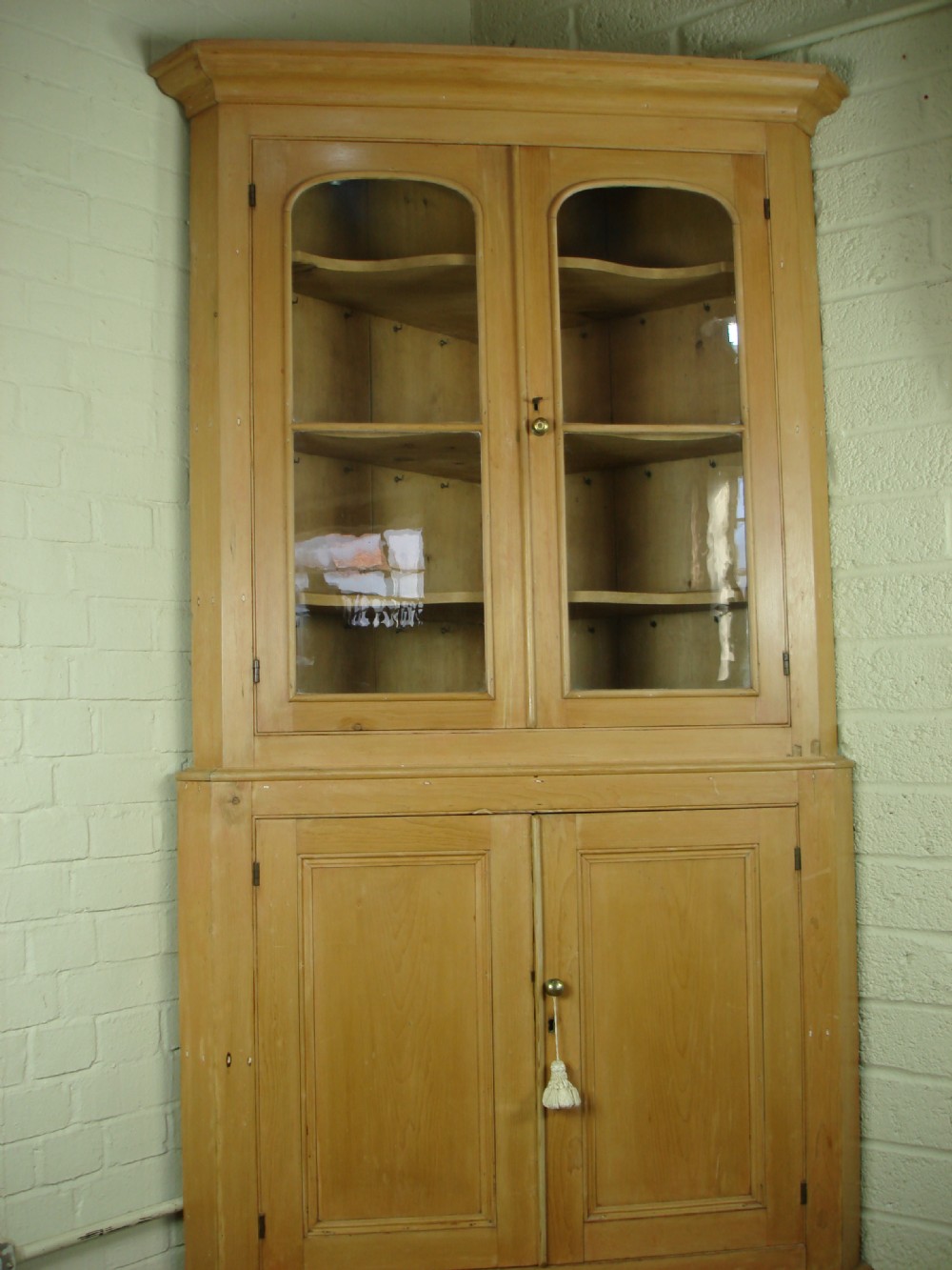 Victorian Pine Corner Cupboard