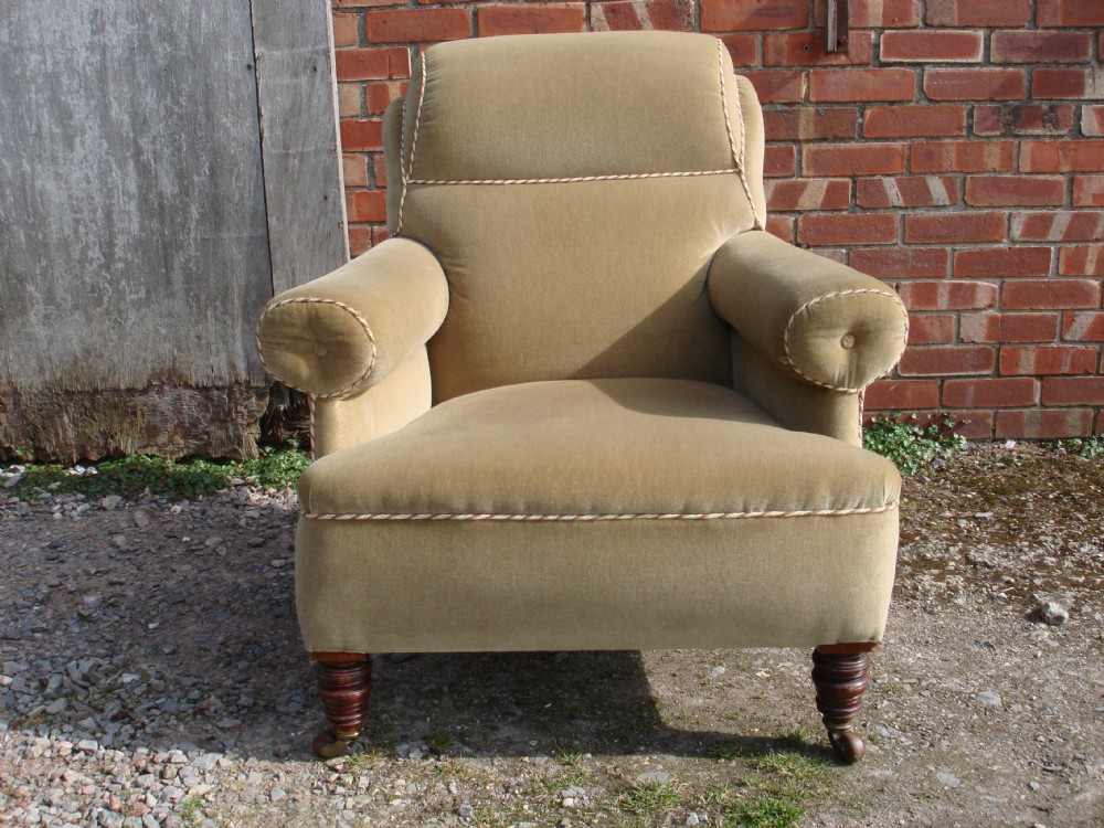 Walnut framed armchair