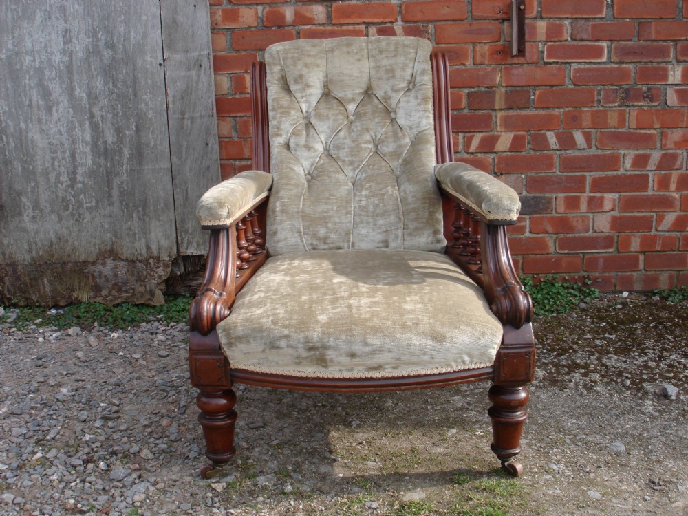 Victorian library armchair