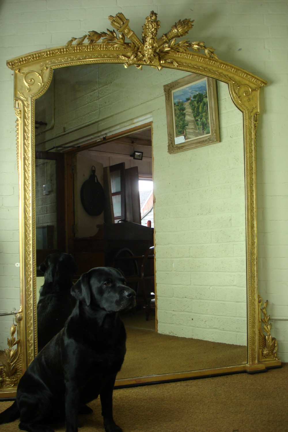 Large Victorian gilt overmantle mirror