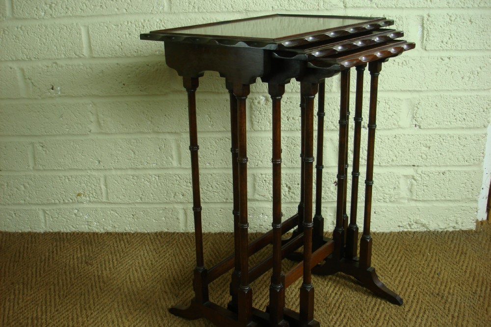Nest of mahogany tables