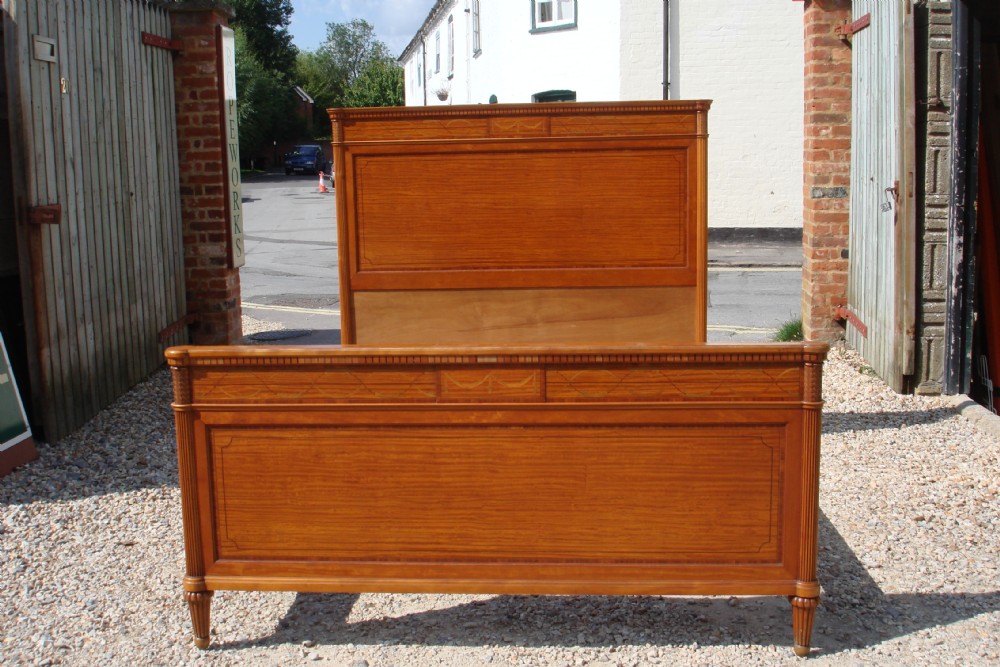 French inlaid Satinwood bed