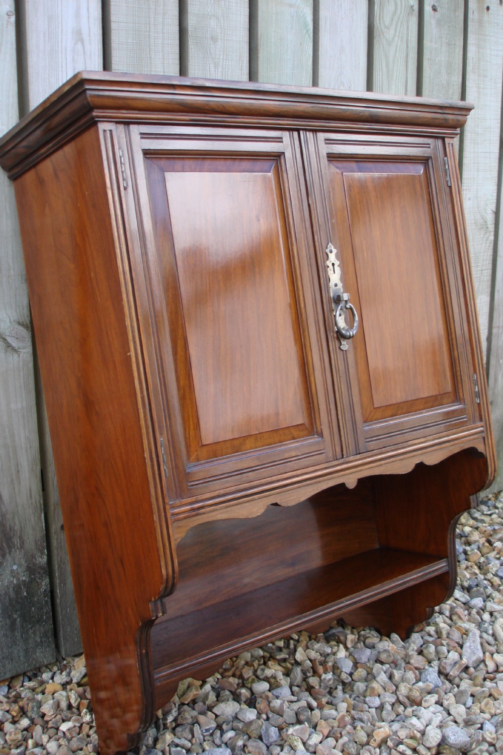 Edwardian walnut wall cabinet