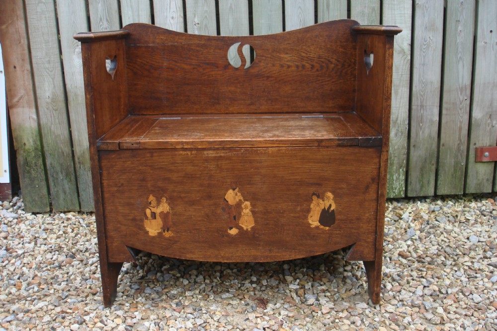 Libertys inlaid Oak hall bench