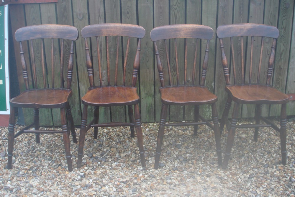 Set of four Victorian kitchen chairs