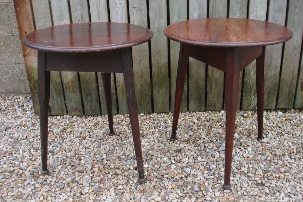 Pair of oak cricket tables