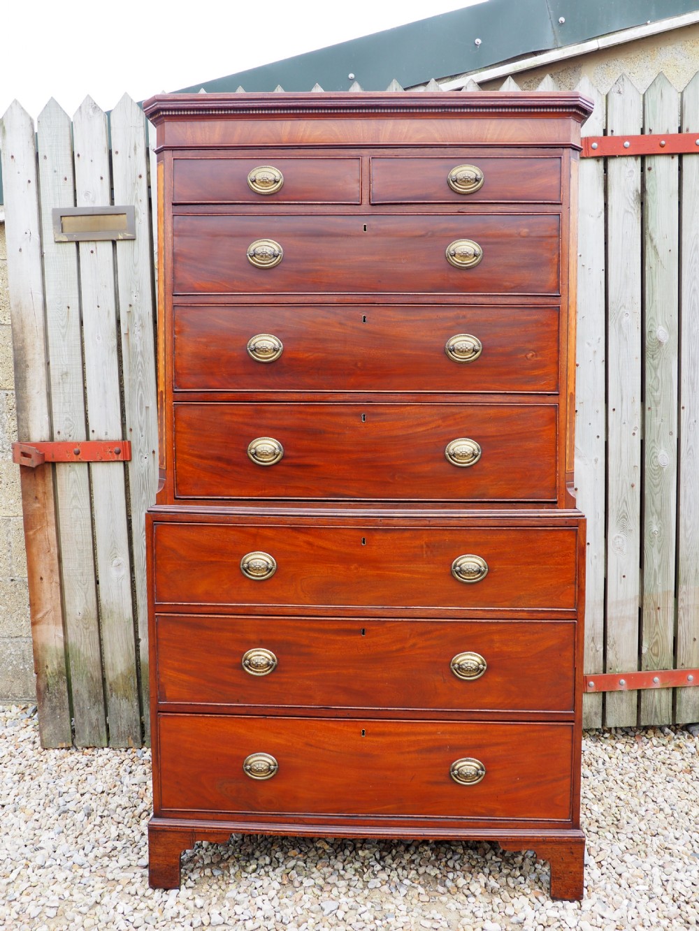 Georgian mahogany chest on chest