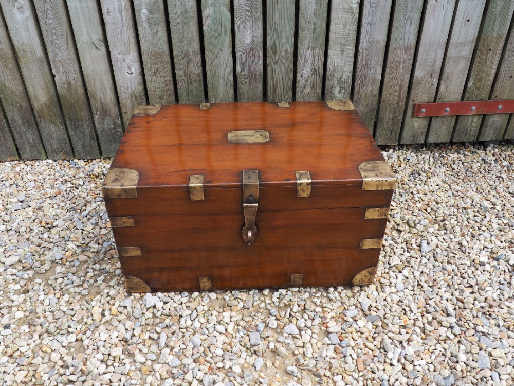 Brass bound trunk