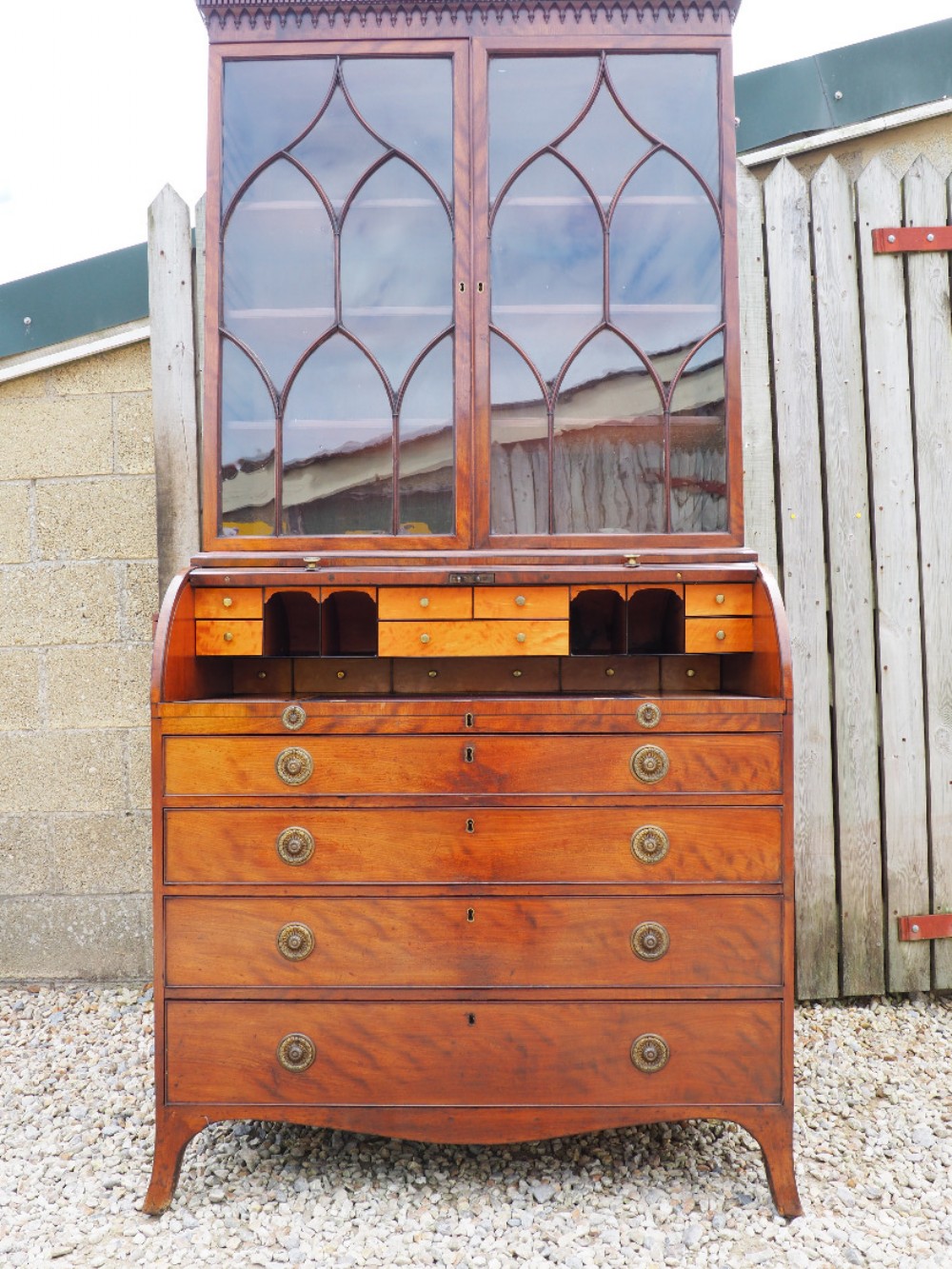 Georgian mahogany secretaire bookcase