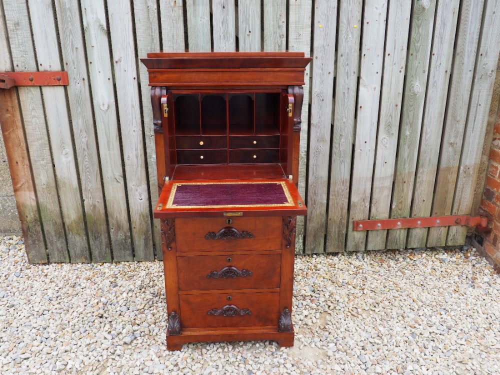 Victorian Mahogany secretaire wellington chest