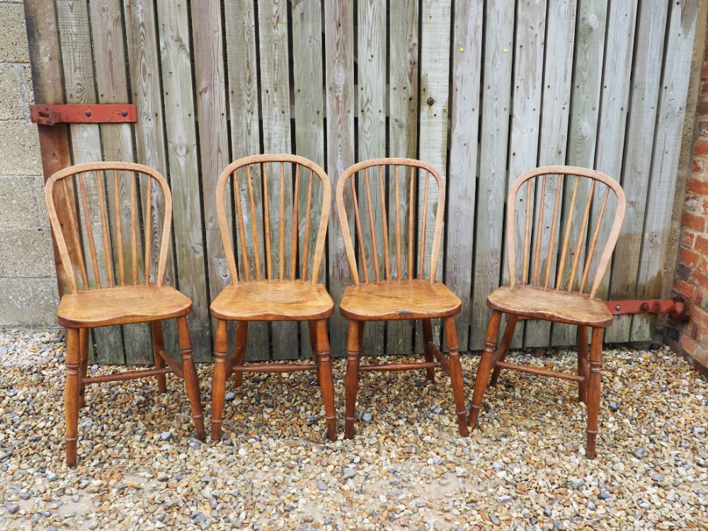 Set of four Victorian kitchen chairs