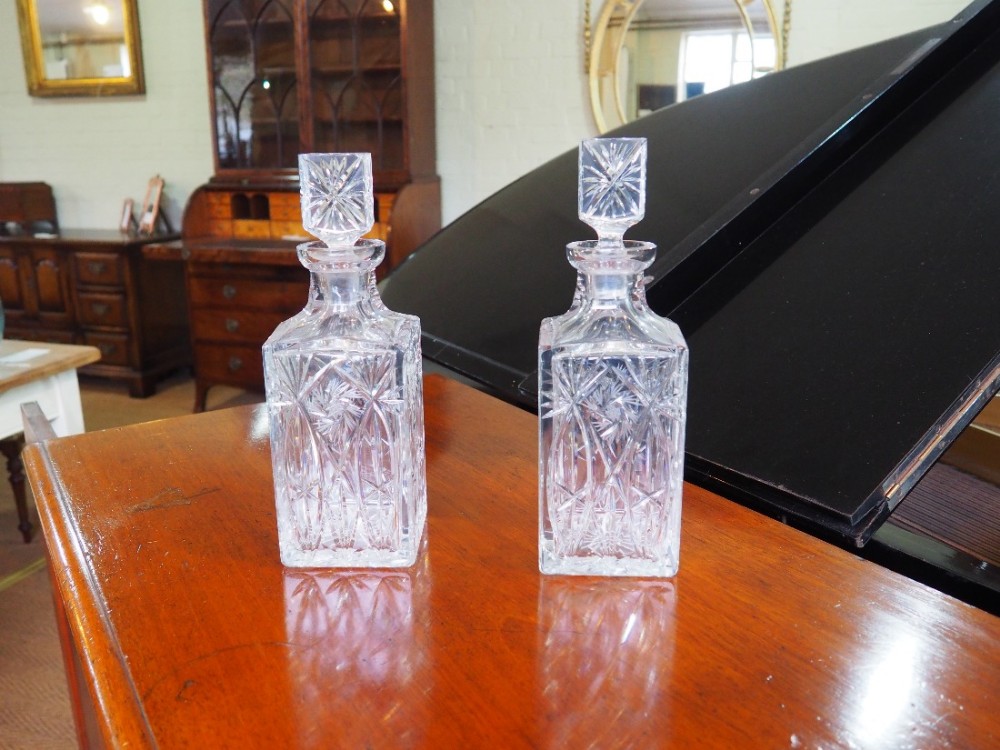 Pair of cut glass decanters