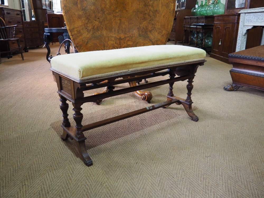 Rosewood duet stool by Gillows