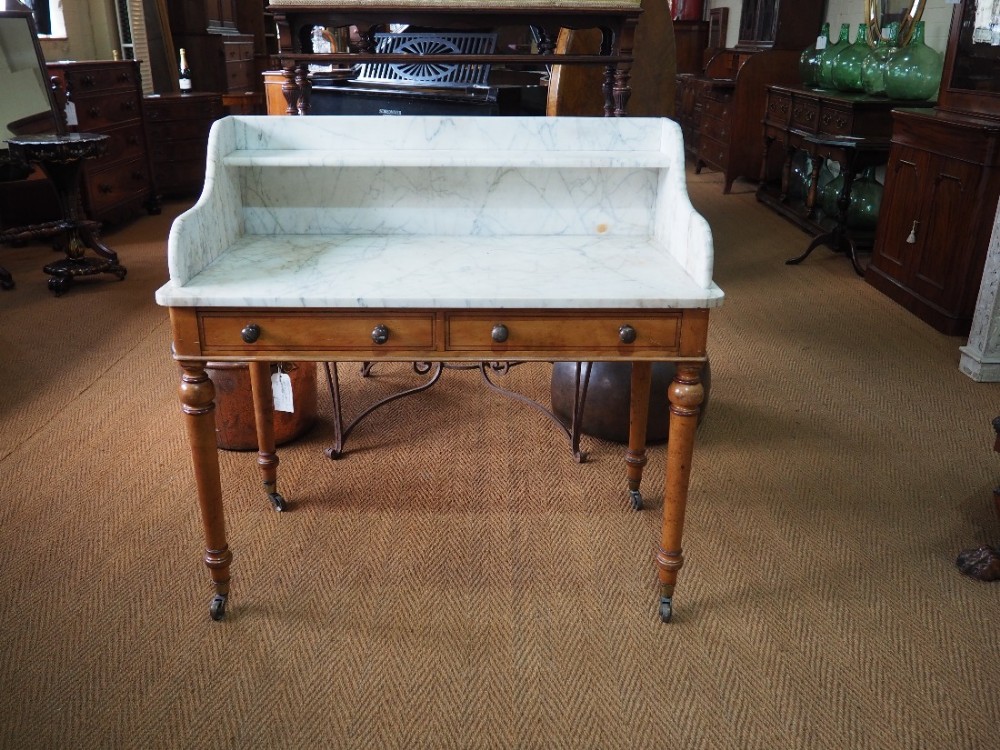 Satin birch washstand