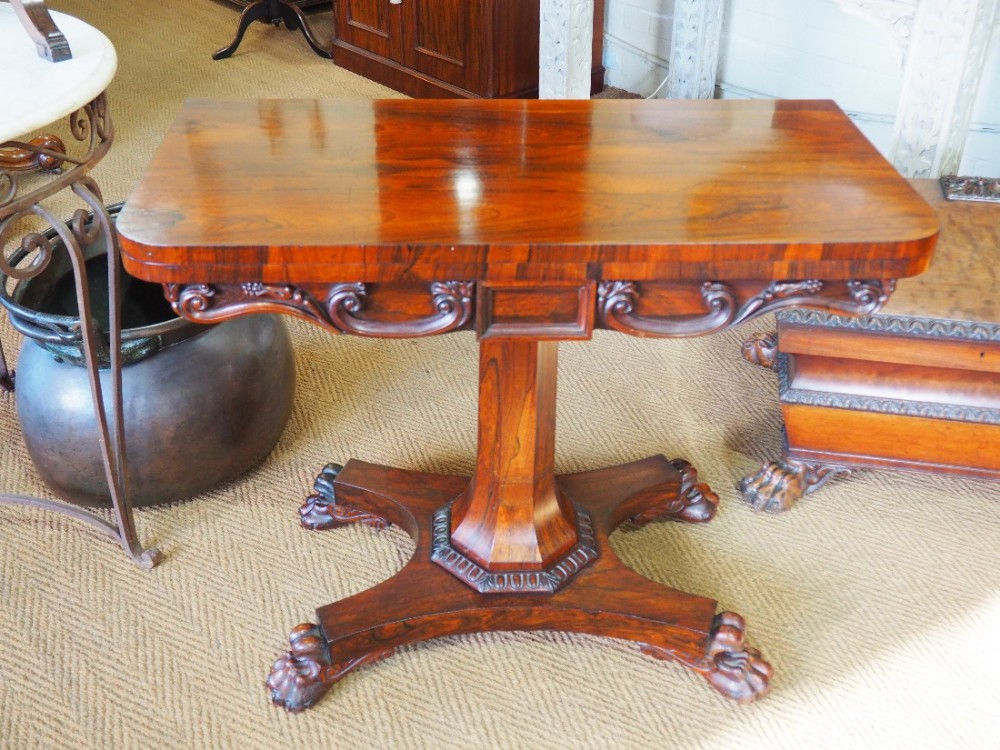 William IV Rosewood card table