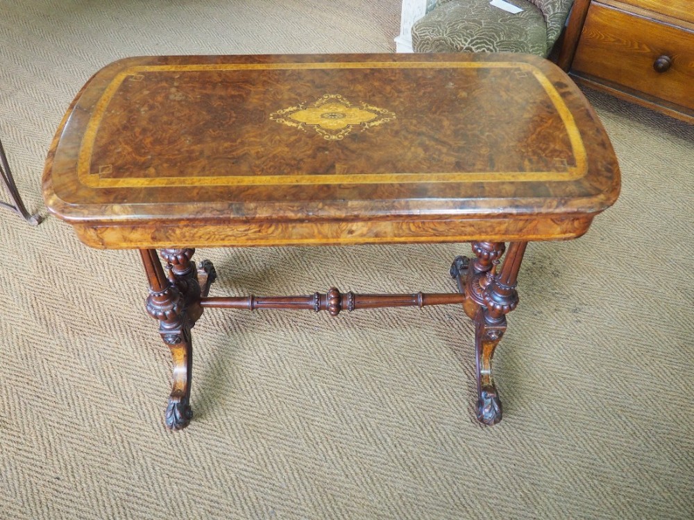 Victorian walnut card table