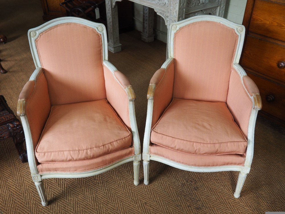 Pair of petite french armchairs
