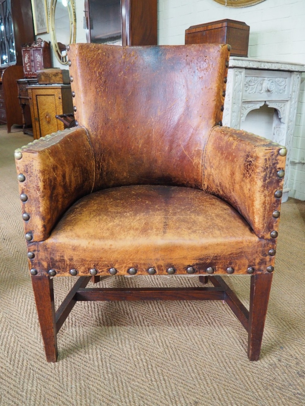 French leather armchair