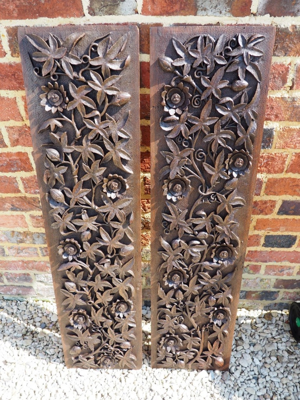 Pair of carved panels