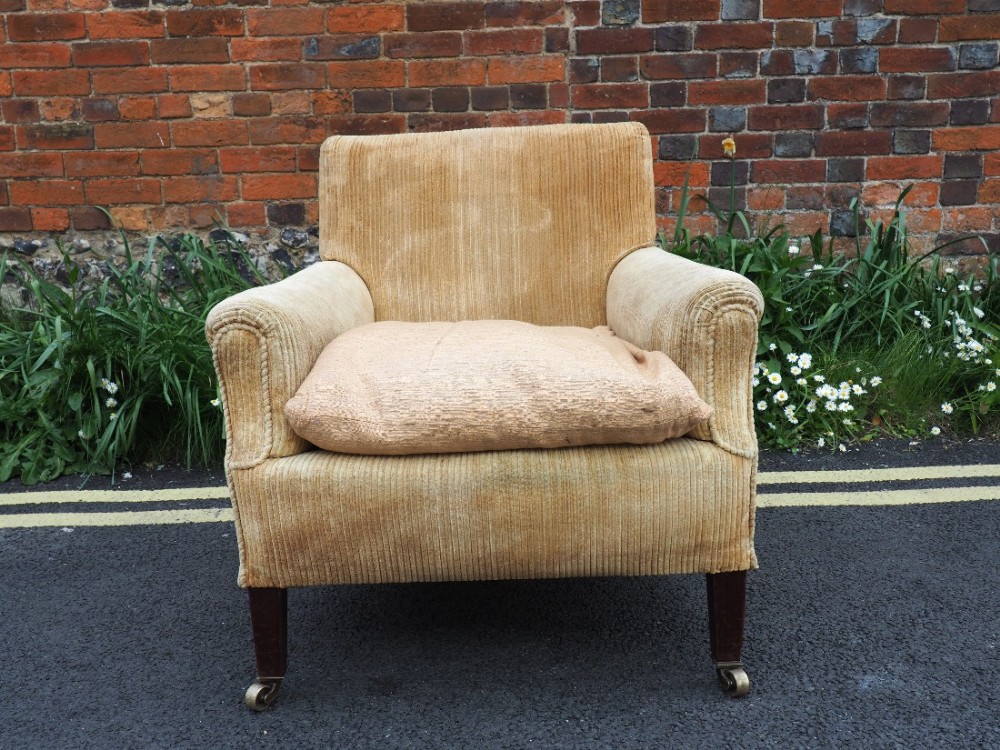 Square backed armchair