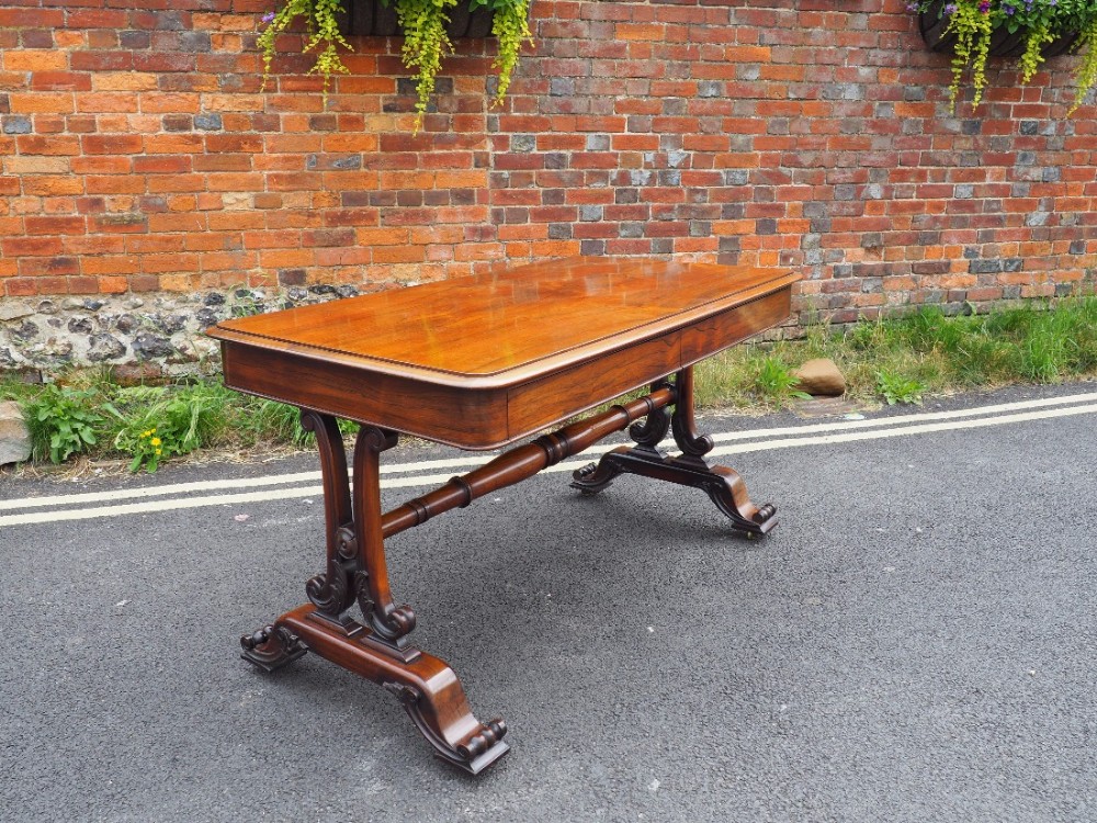 William IV rosewood library table