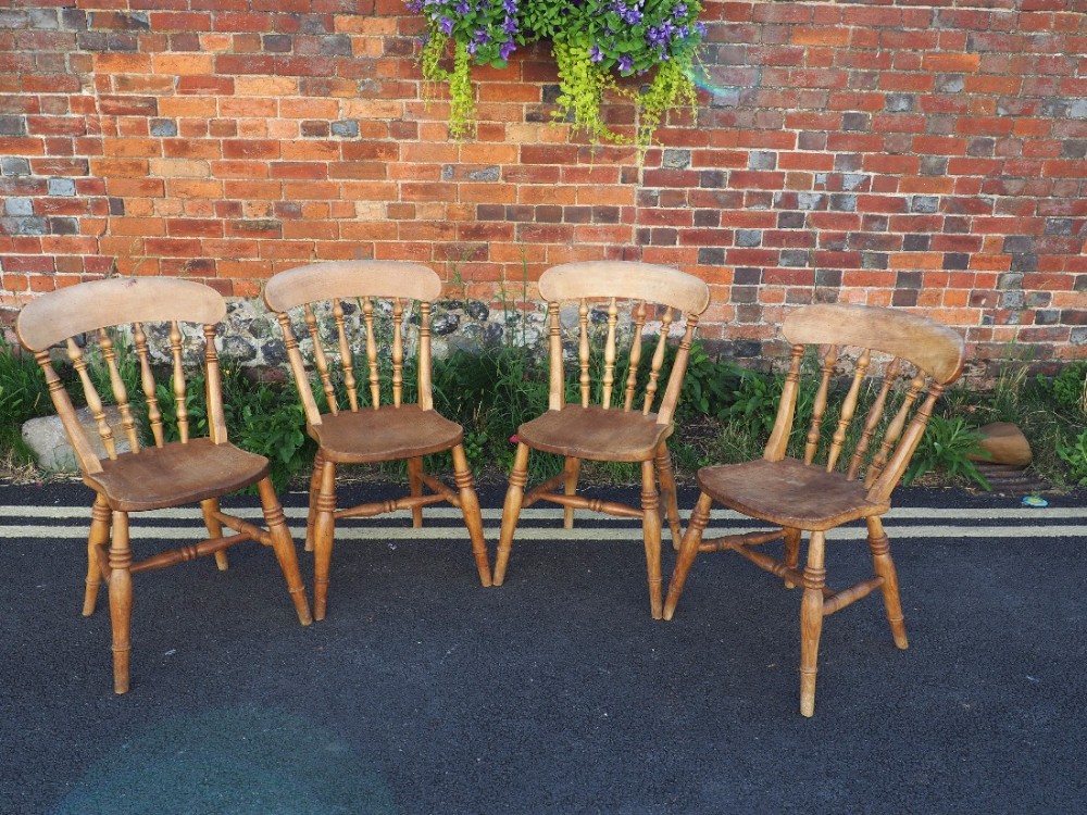 Set of four Victorian country chairs