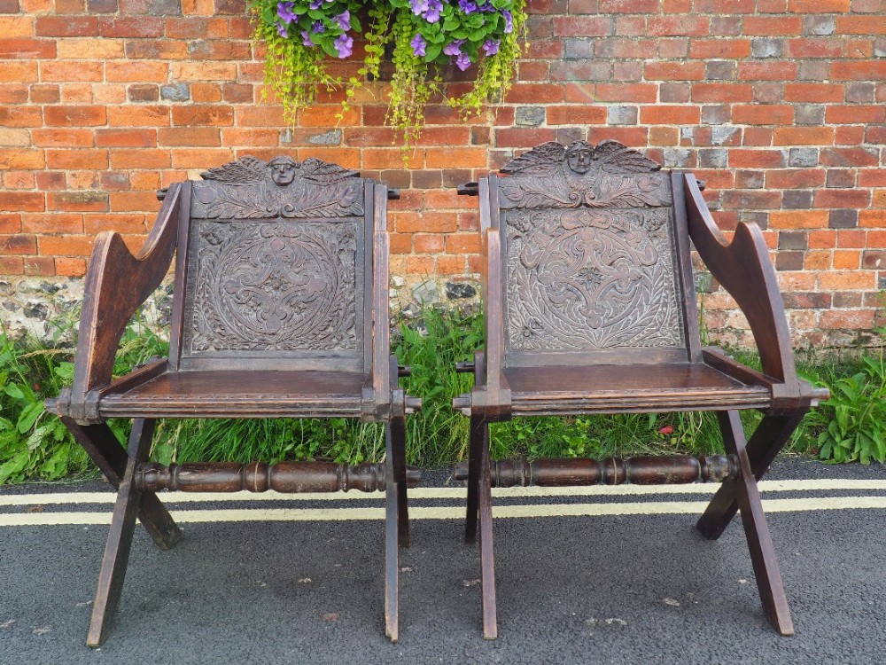 Pair of Oak Glastonbury chairs