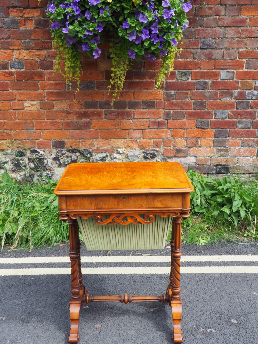 Victorian walnut work table View II