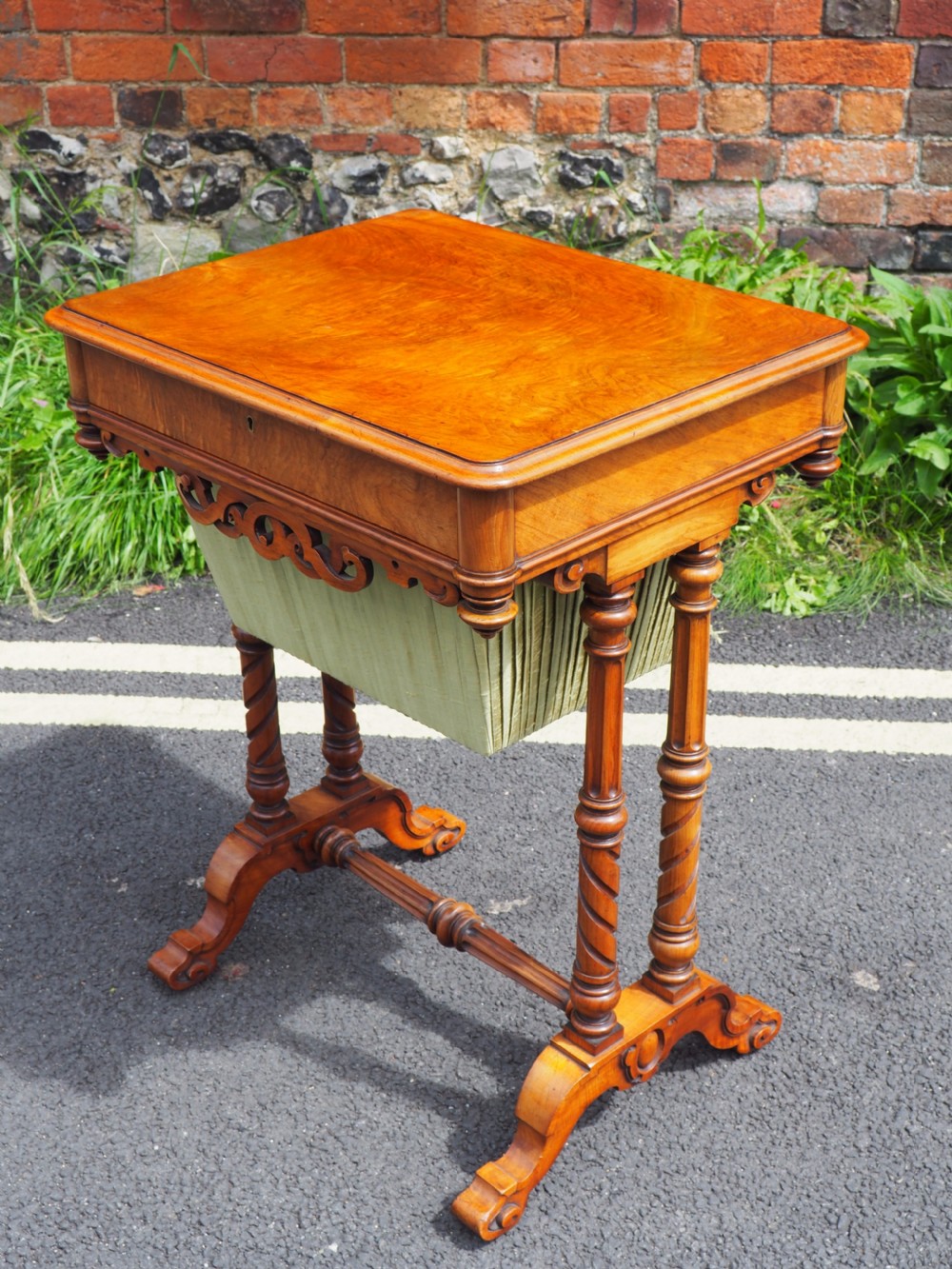 Victorian walnut work table View III