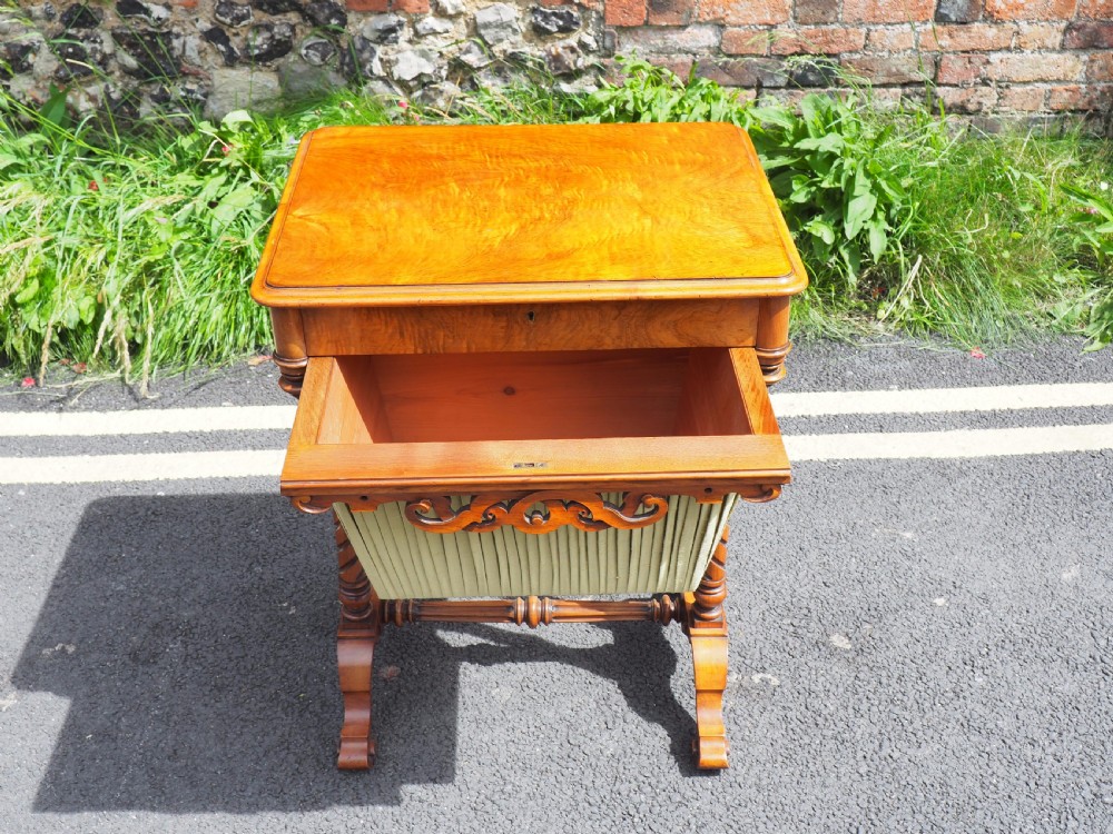 Victorian walnut work table View IV