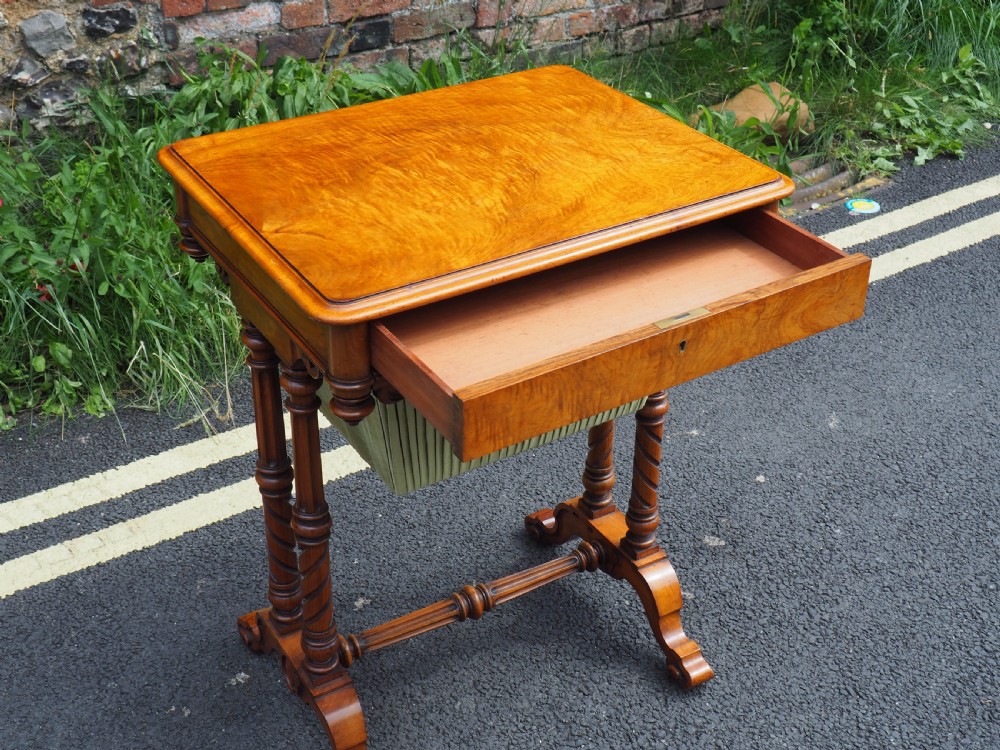 Victorian walnut work table View V