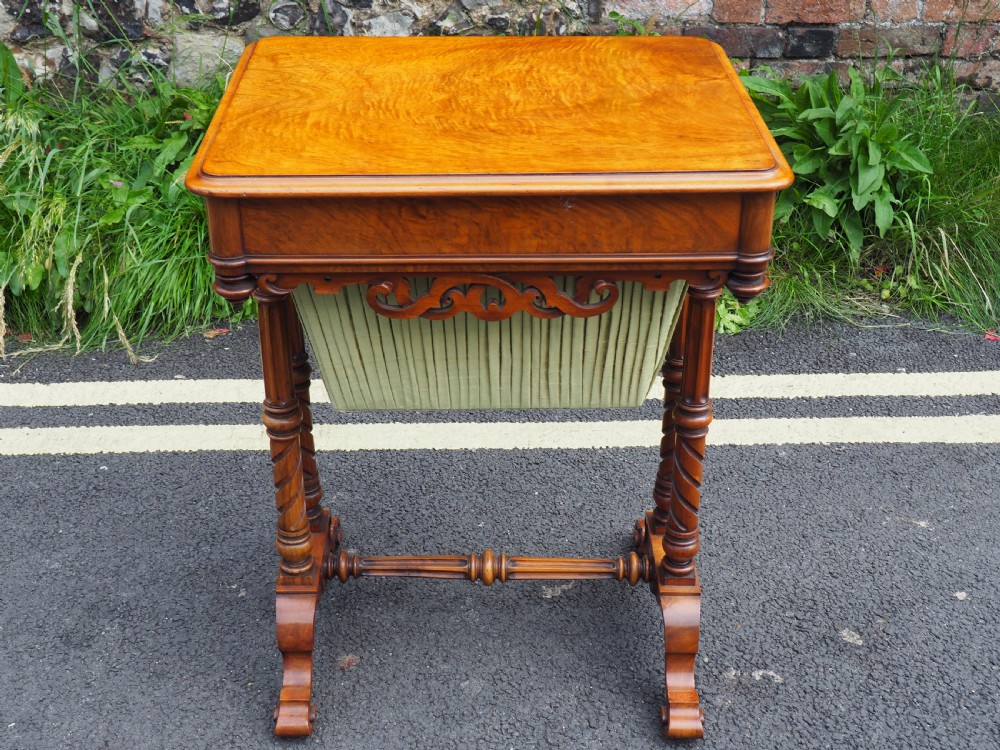 Victorian walnut work table View VI