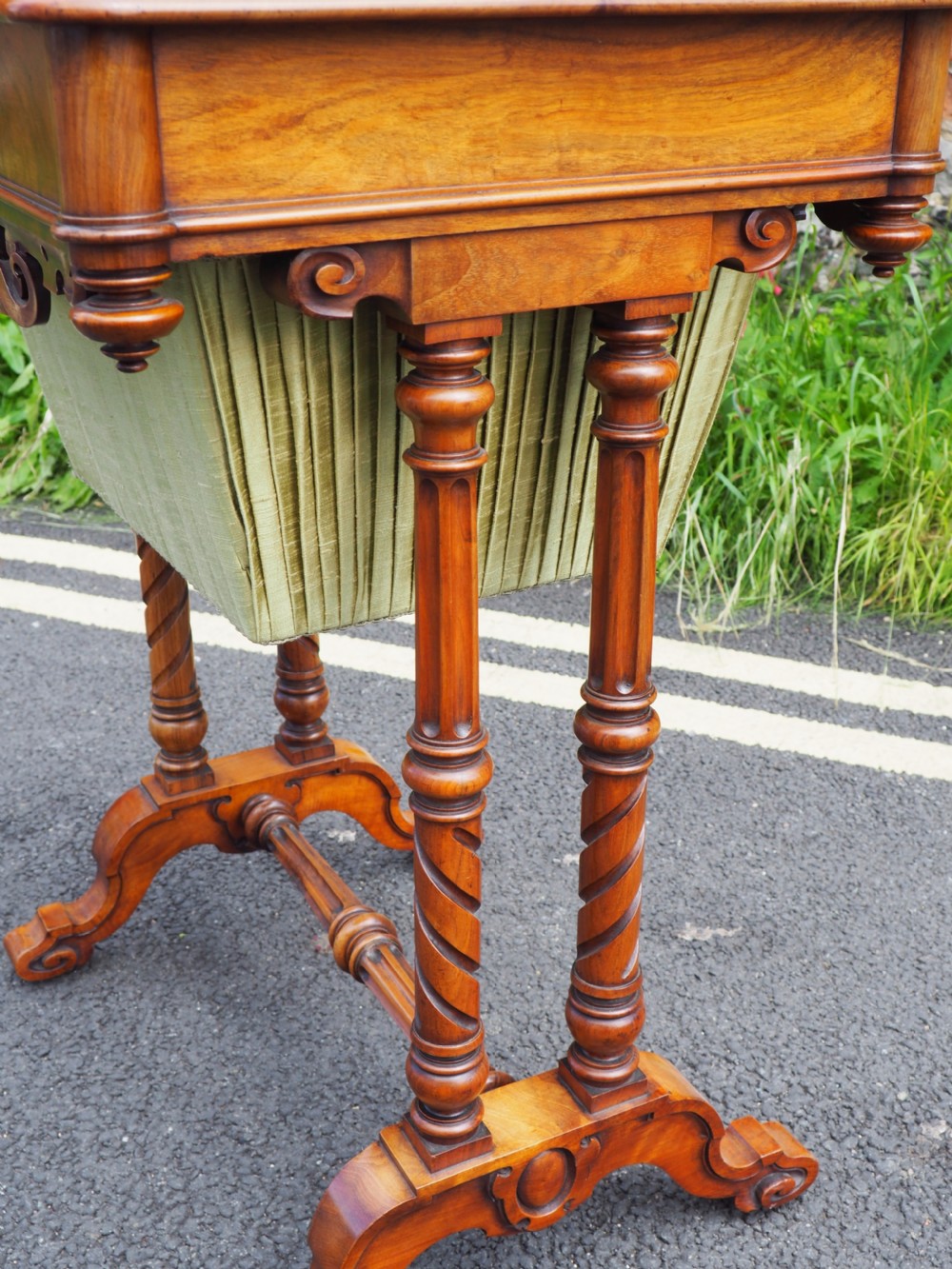 Victorian walnut work table View VIII