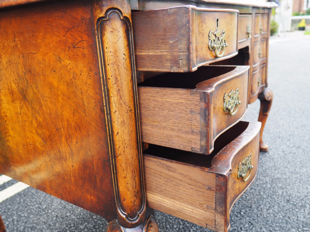 Walnut kneehole desk View XIV