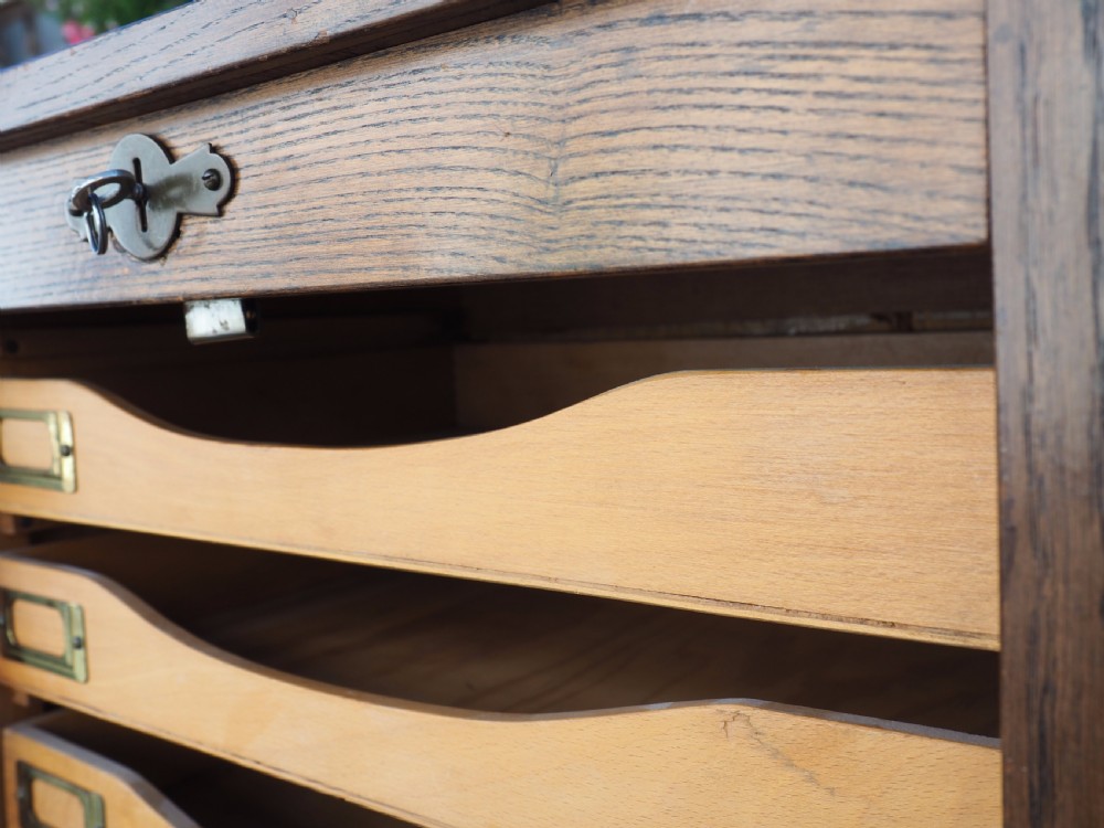 Oak filing cabinet View IX