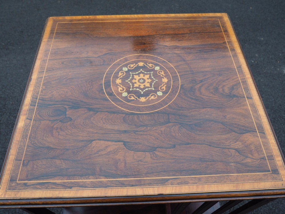 Victorian inlaid rosewood revolving bookcase View III