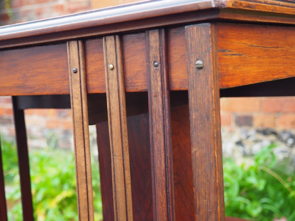 Victorian inlaid rosewood revolving bookcase View VI
