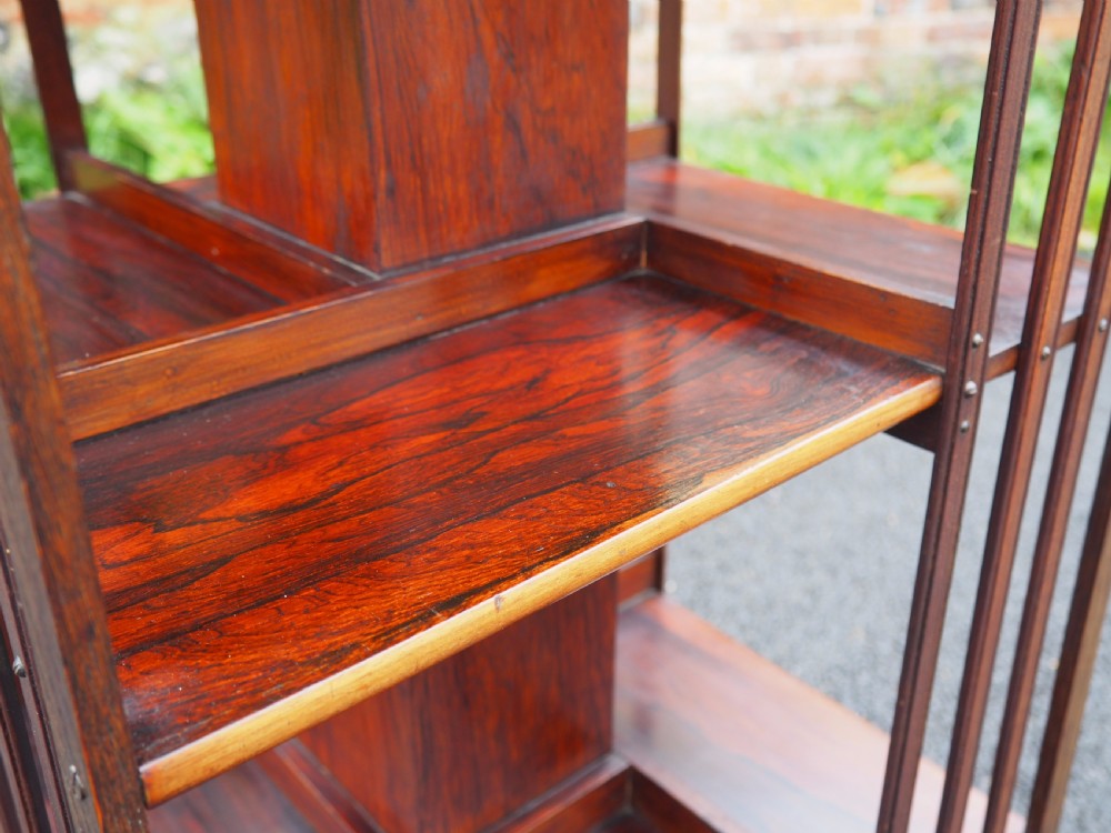 Victorian inlaid rosewood revolving bookcase View VII